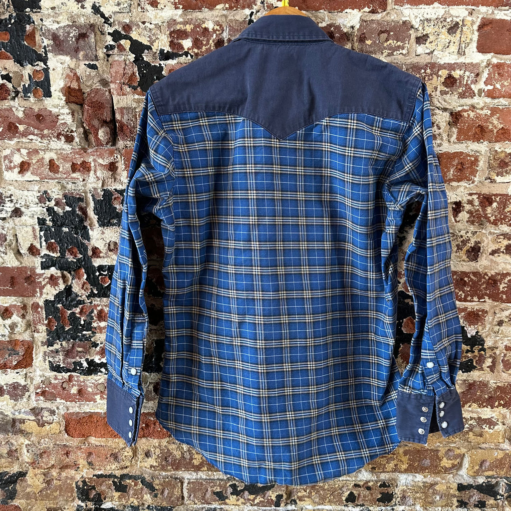 Wrangler Mens Medium Blue Western Shirt