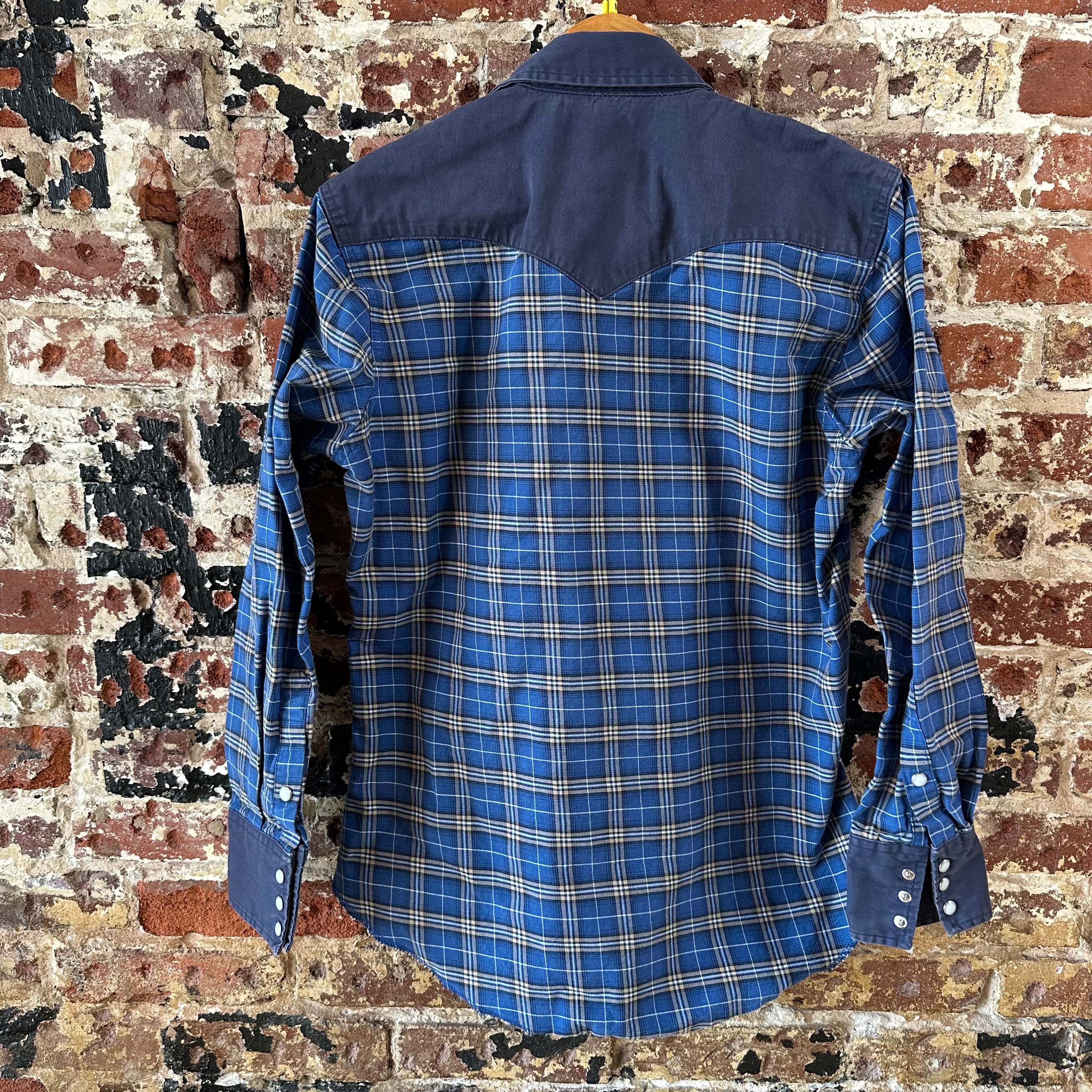 Wrangler Mens Medium Blue Western Shirt