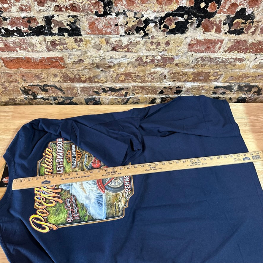 Harley Davidson Men's 5XL Short Sleeve Blue T-Shirt NEW