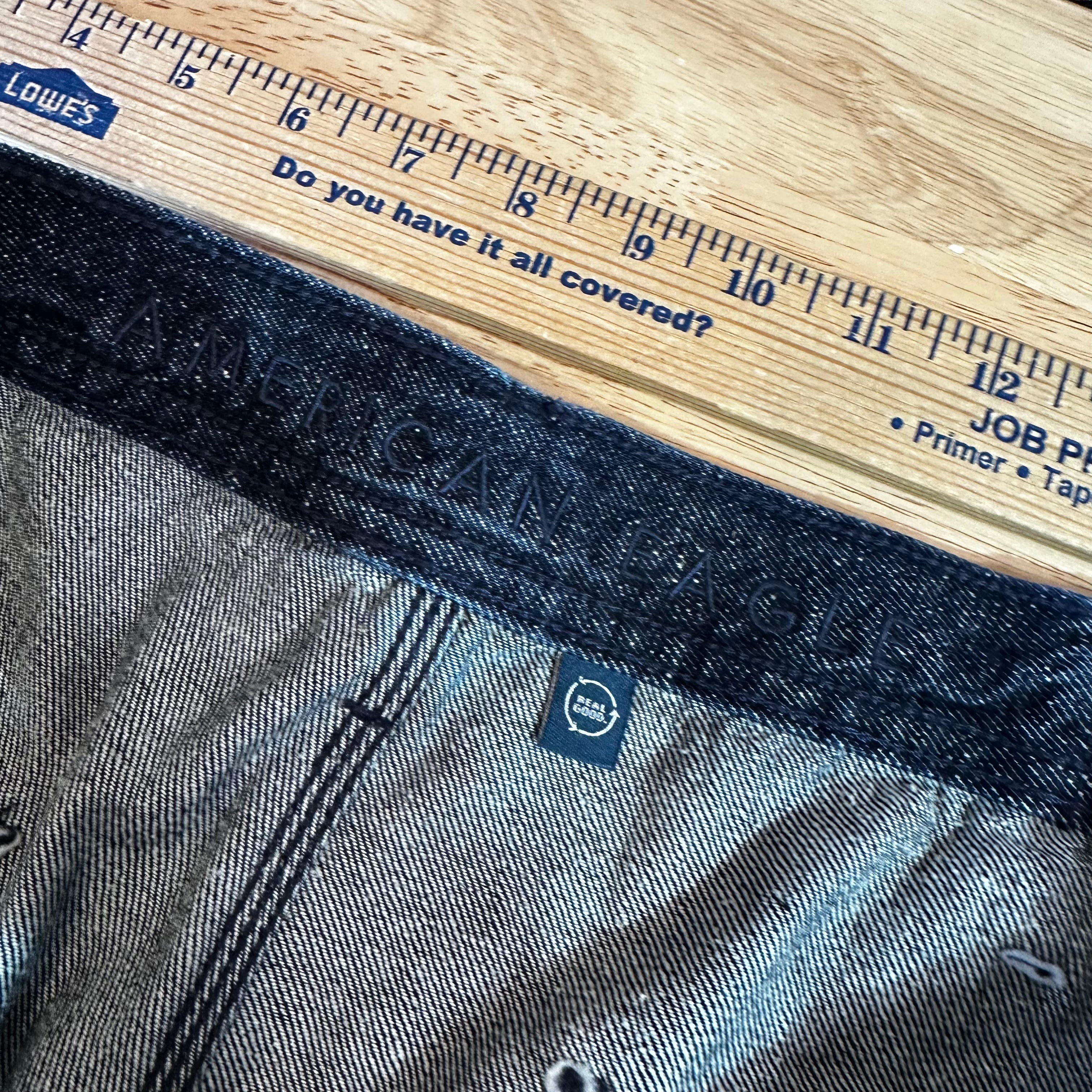 American Eagle Double Knee Jeans Mens 32x34 Dark Blue Denim