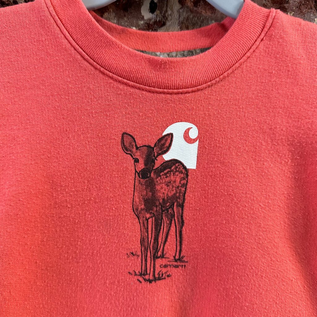 Carhartt Girls Size 6M Sweatshirt Kids Youth Pink Deer