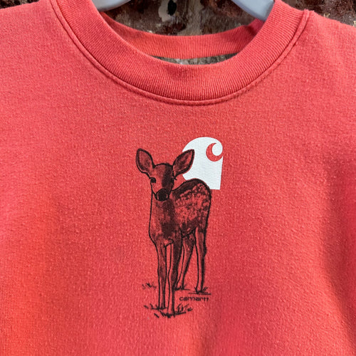 Carhartt Girls Size 6M Sweatshirt Kids Youth Pink Deer
