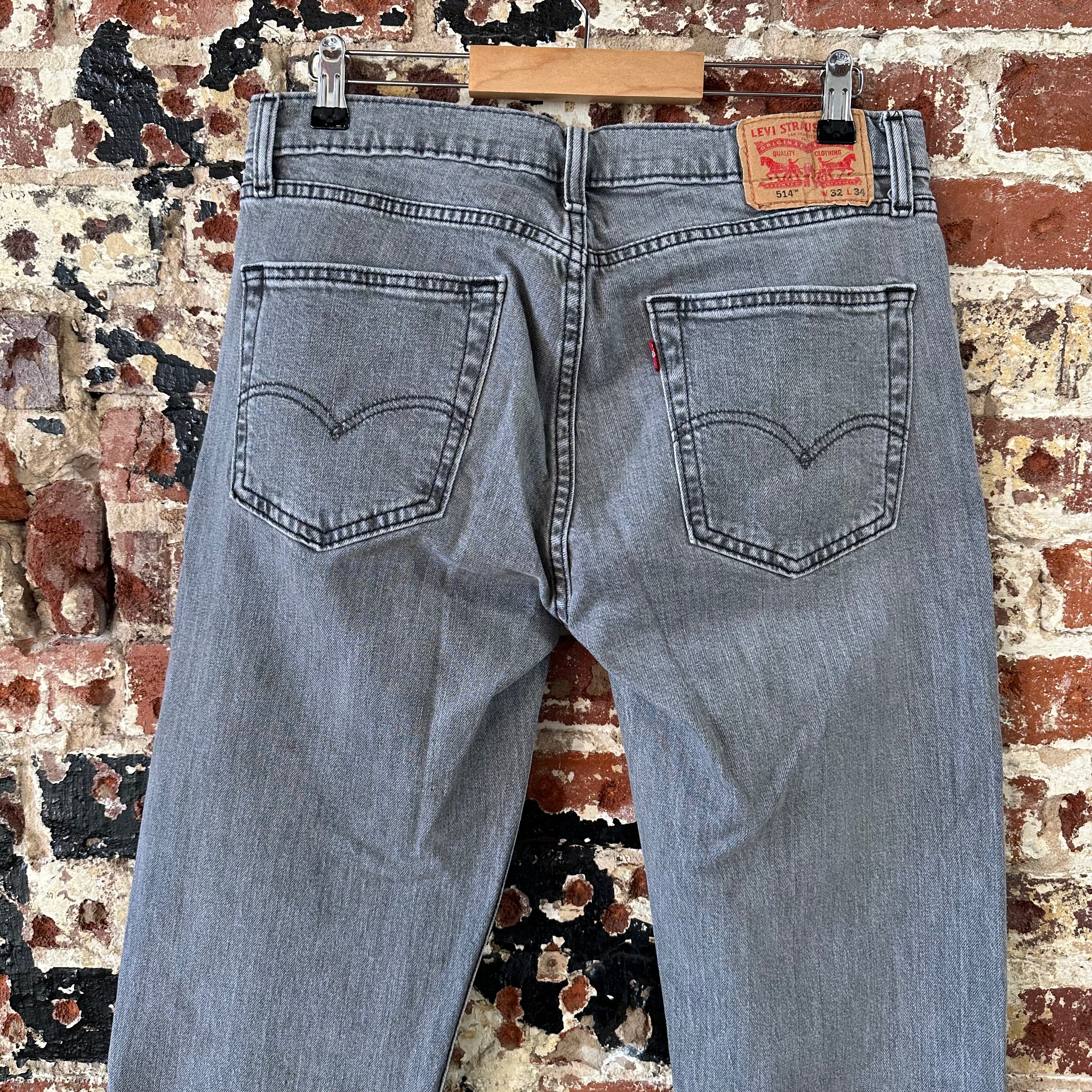 Levi's 514 Slim Straight Gray Jeans Mens 32x34