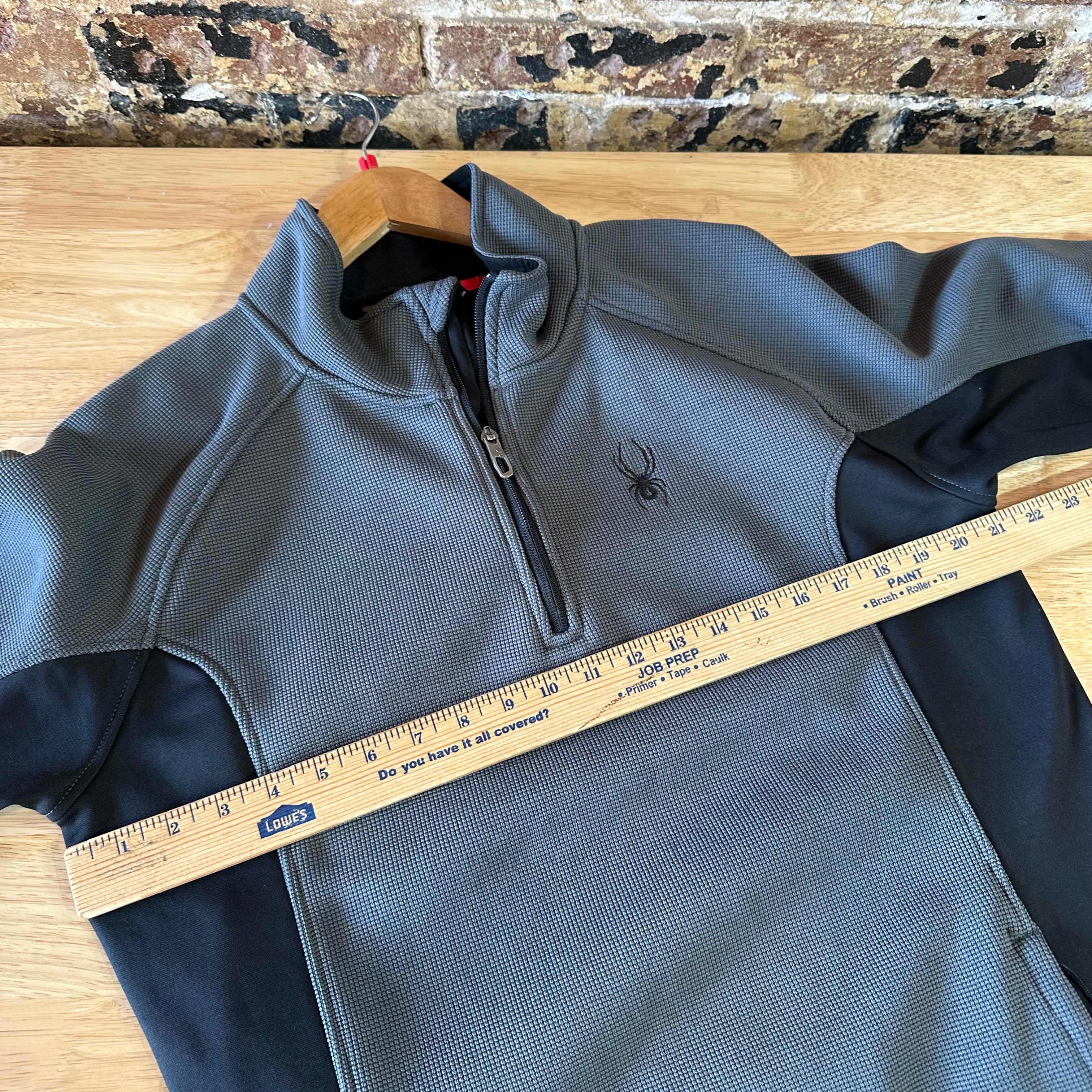 Spyder Outbound Mens Large Gray Black 1/4 Zip Core Sweater Pullover