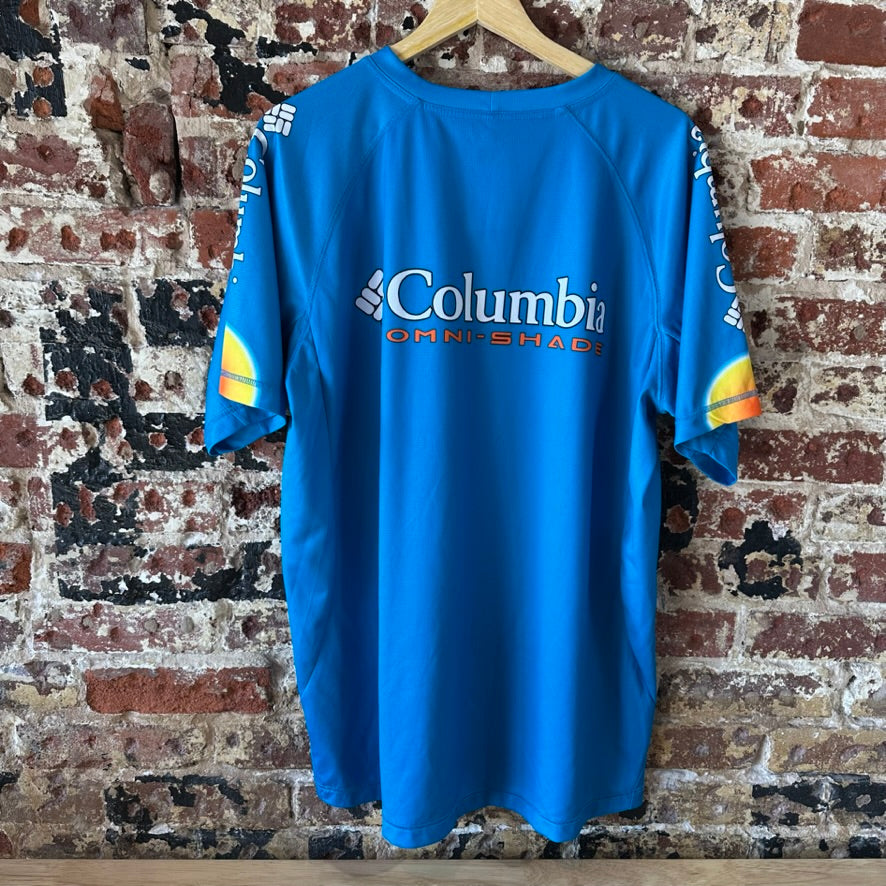 Columbia Mens 2XL Blue Bike Jersey