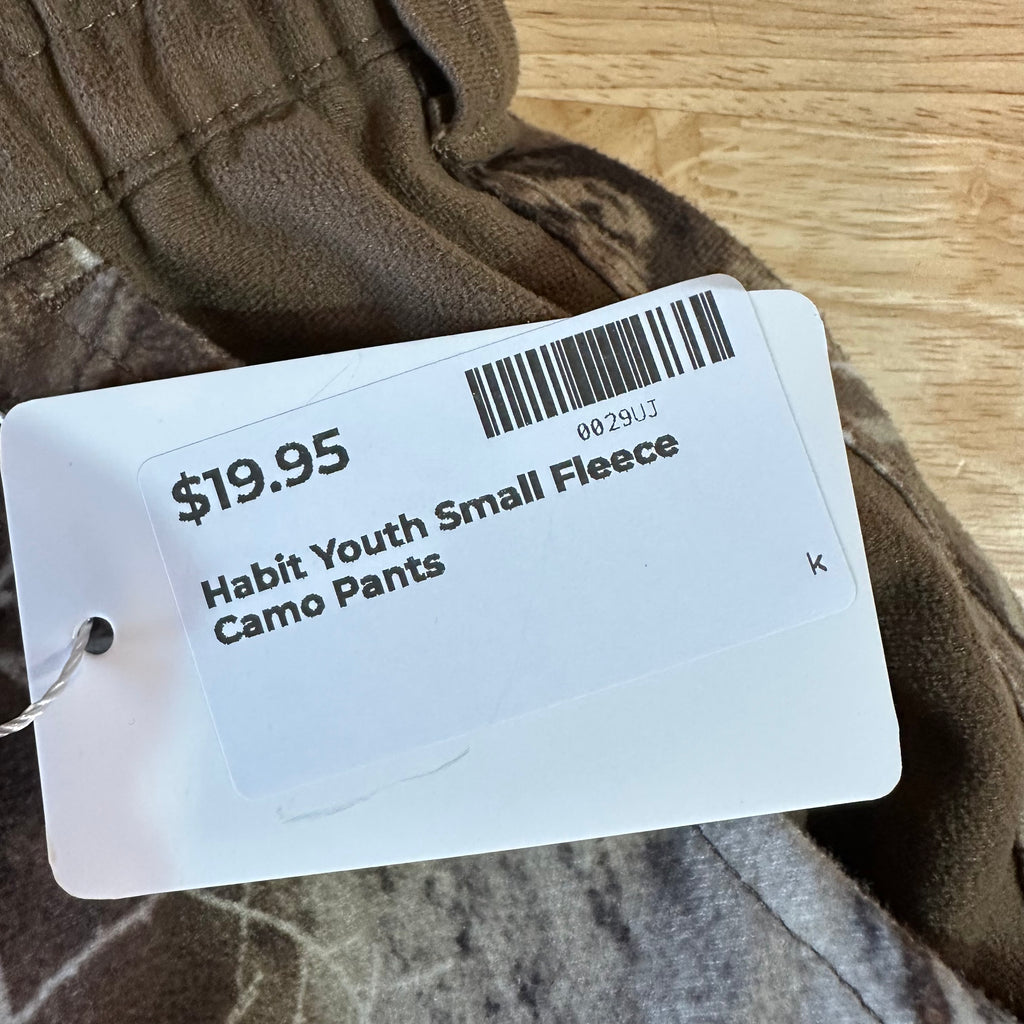 Habit Fleece Camo Pants Youth Small