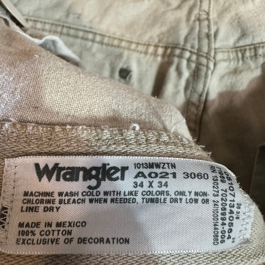 Wrangler Mens 34x34 Tan Jeans