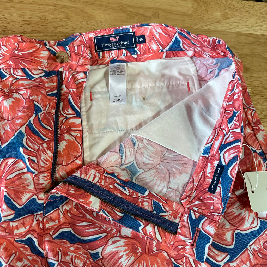 Vineyard Vines Shorts Mens 40 Pink Floral Performance Breaker Shorts Golf Preppy