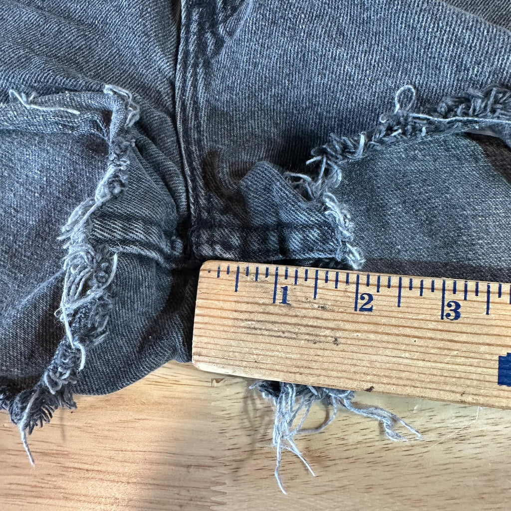Levi's Cut Off Black Denim Jean Shorts Womens 26 Distressed