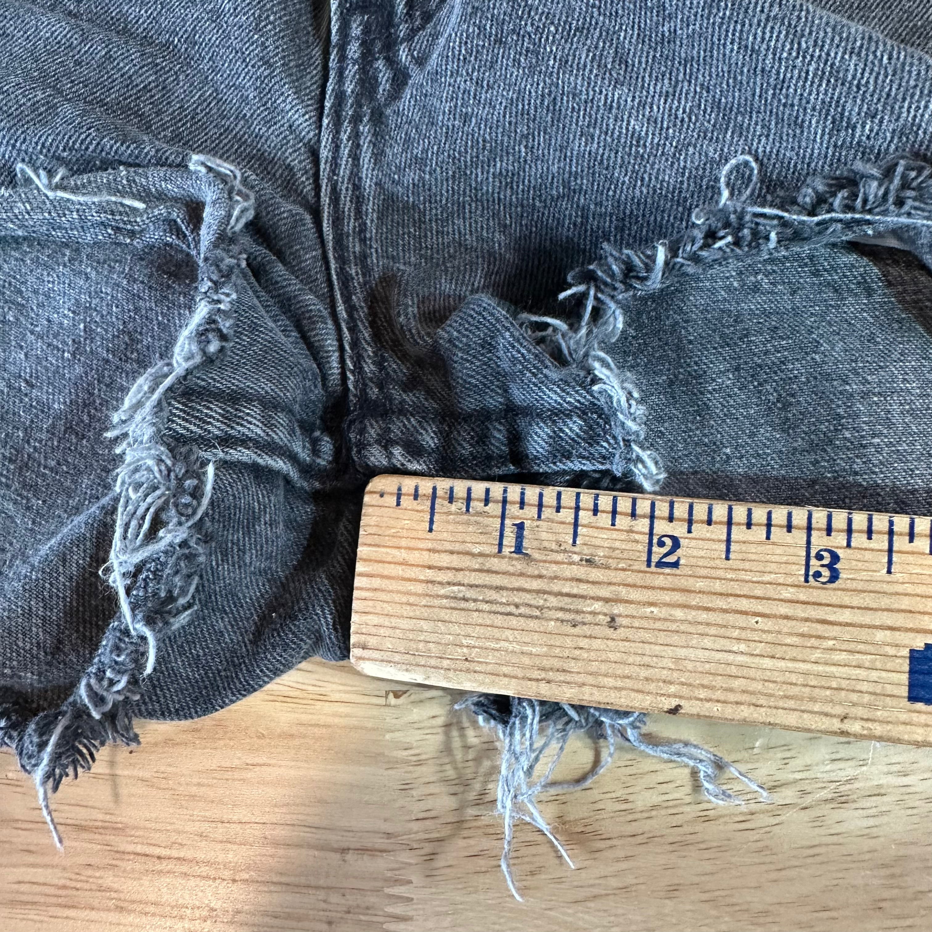 Levi's Cut Off Black Denim Jean Shorts Womens 26 Distressed