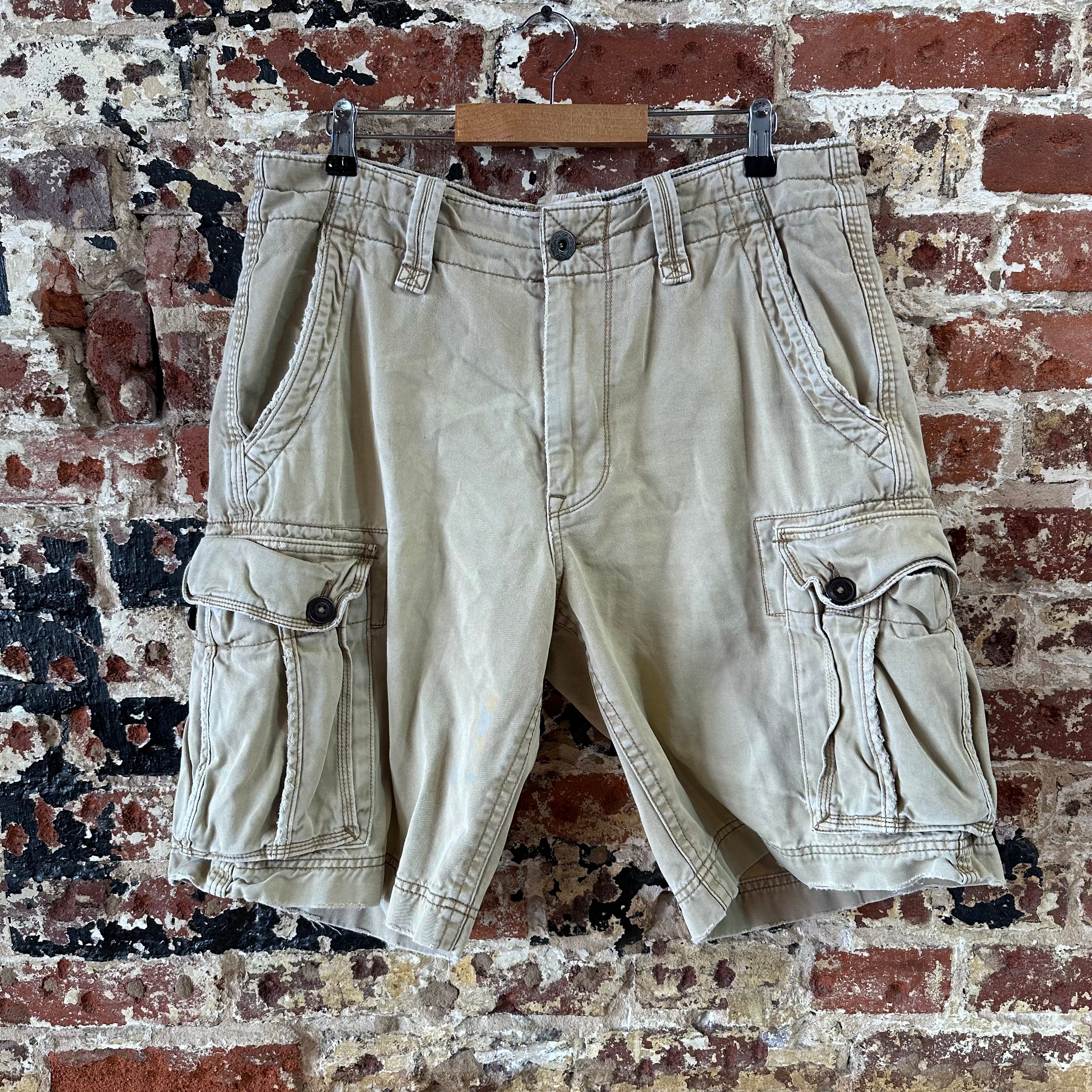 American Eagle Outfitters Classic Cargo Shorts Mens 34 Tan 10.5" inseam