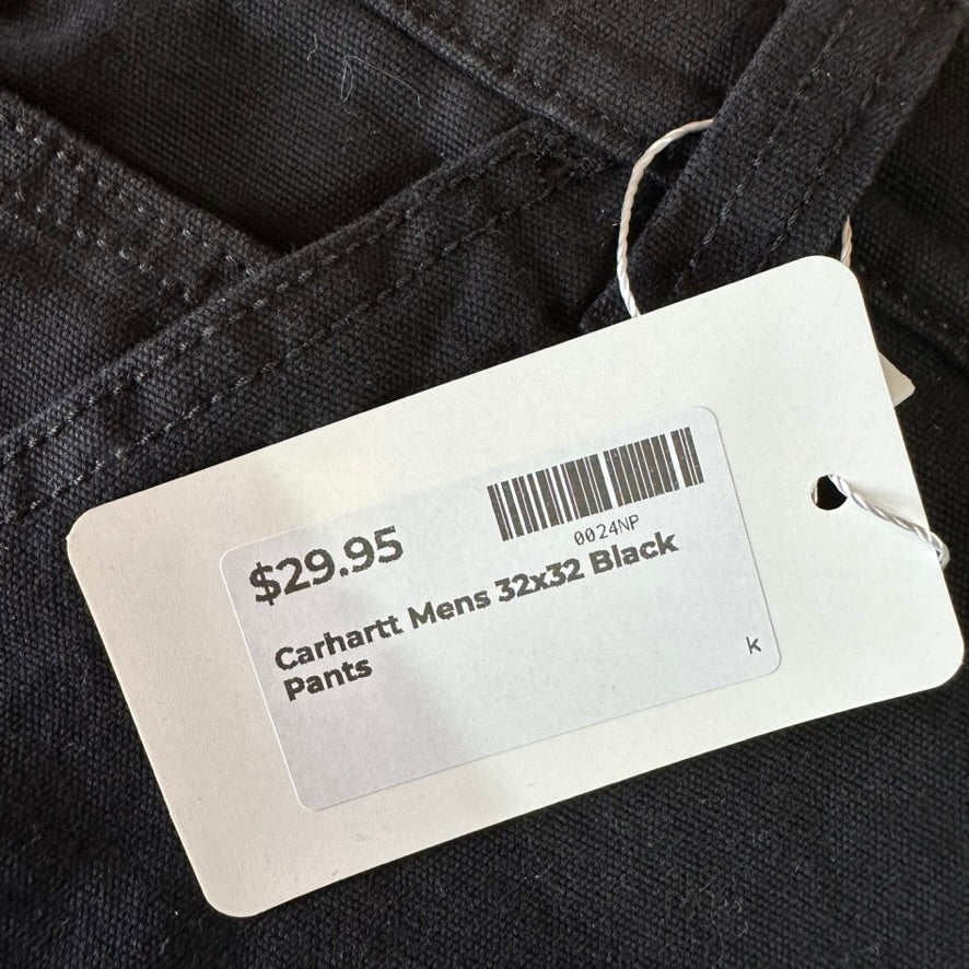 Carhartt Relaxed Fit Pants Mens 32x32 Black Relaxed Straight Workwear