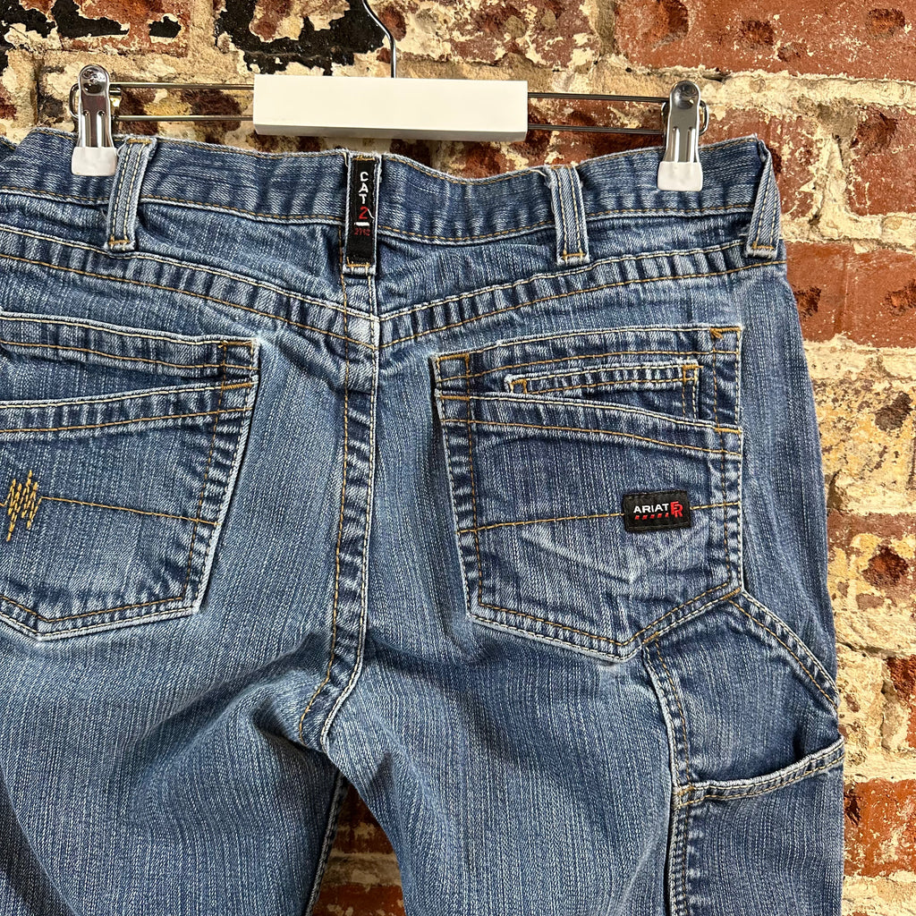 Ariat FR Jeans Men's 35x23.5 M7 Slim Straight Blue denim *HEMMED