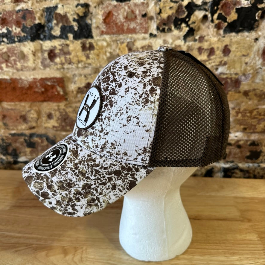 Under Armour UA Men's Brown White Camo Speckled One Size Cap Hat NWT