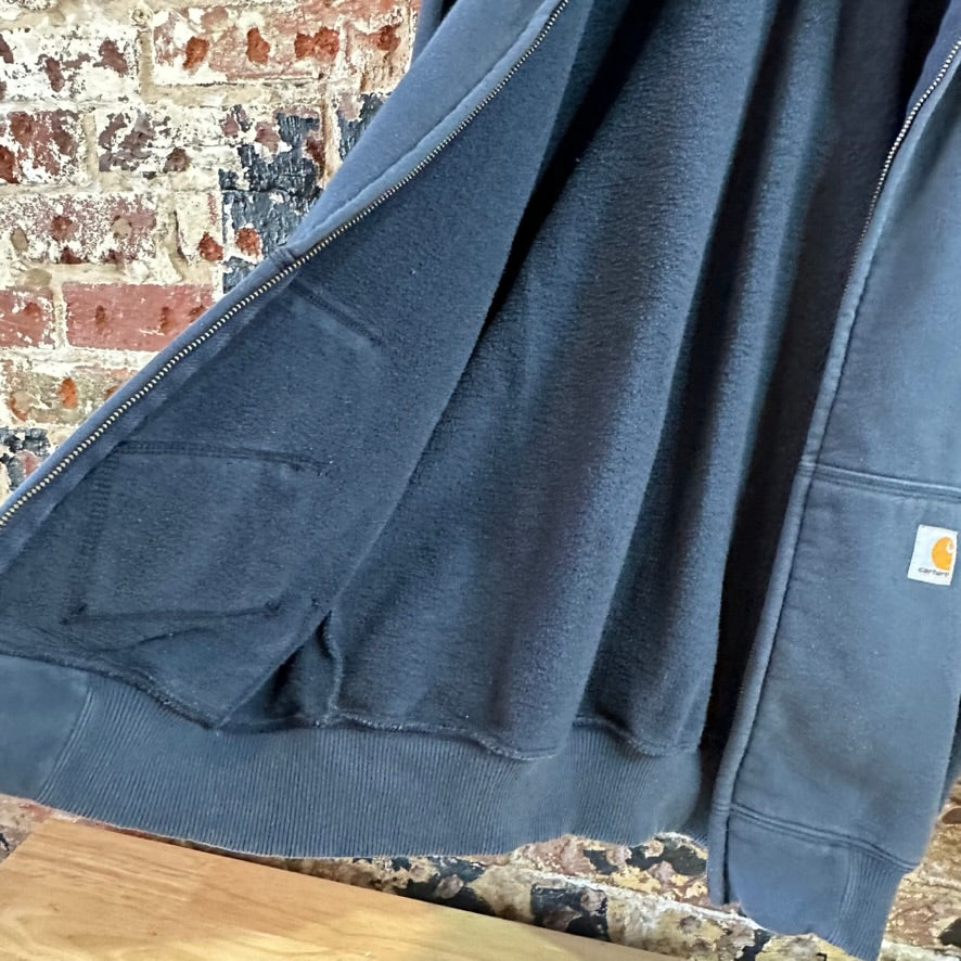 Carhartt Blue Zip up Sweatshirt Mens Medium