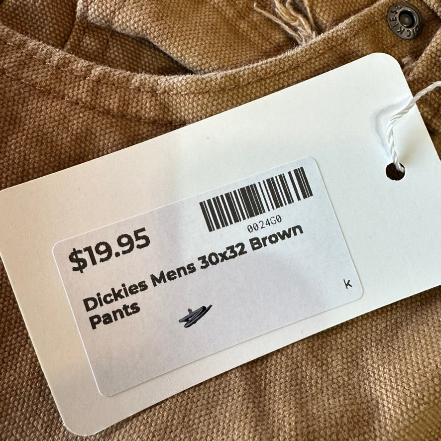 Dickies Mens 30x32 Duck Canvas Carpenter Brown Utility Pants Grunge Work