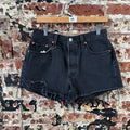 Levi's Cut Off Denim Black Jean Shorts Womens 29 Distressed- 32x2.5"