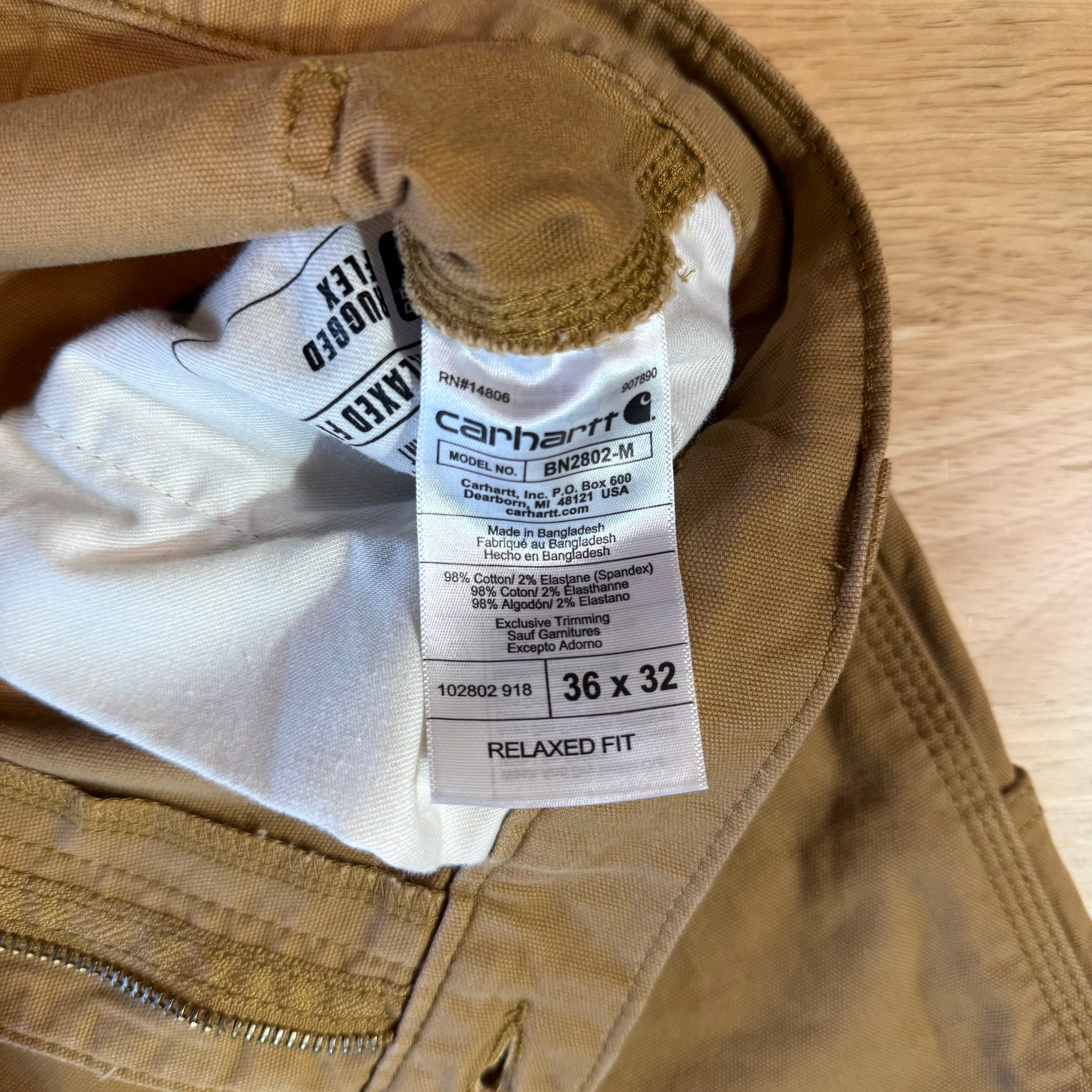 Carhartt Double Knee Brown Pants Mens 36x32