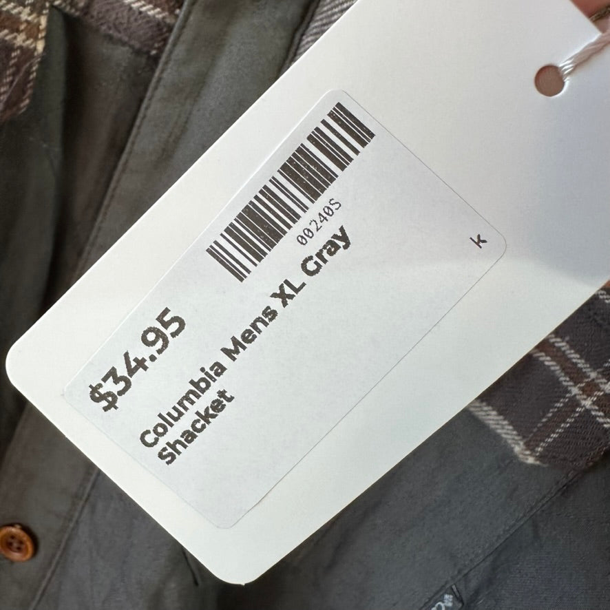 Columbia Kline Falls Shirt Mens XL Long Sleeve Outdoor Button Up Gray plaid