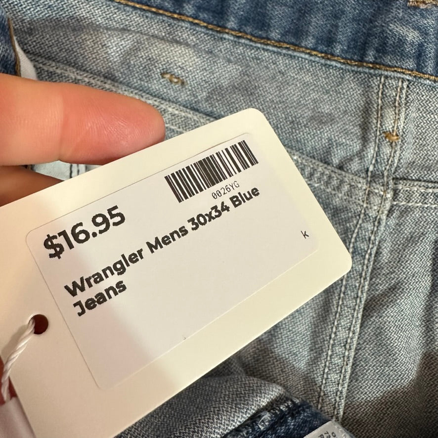 Wrangler Mens 30x34 Blue Jeans