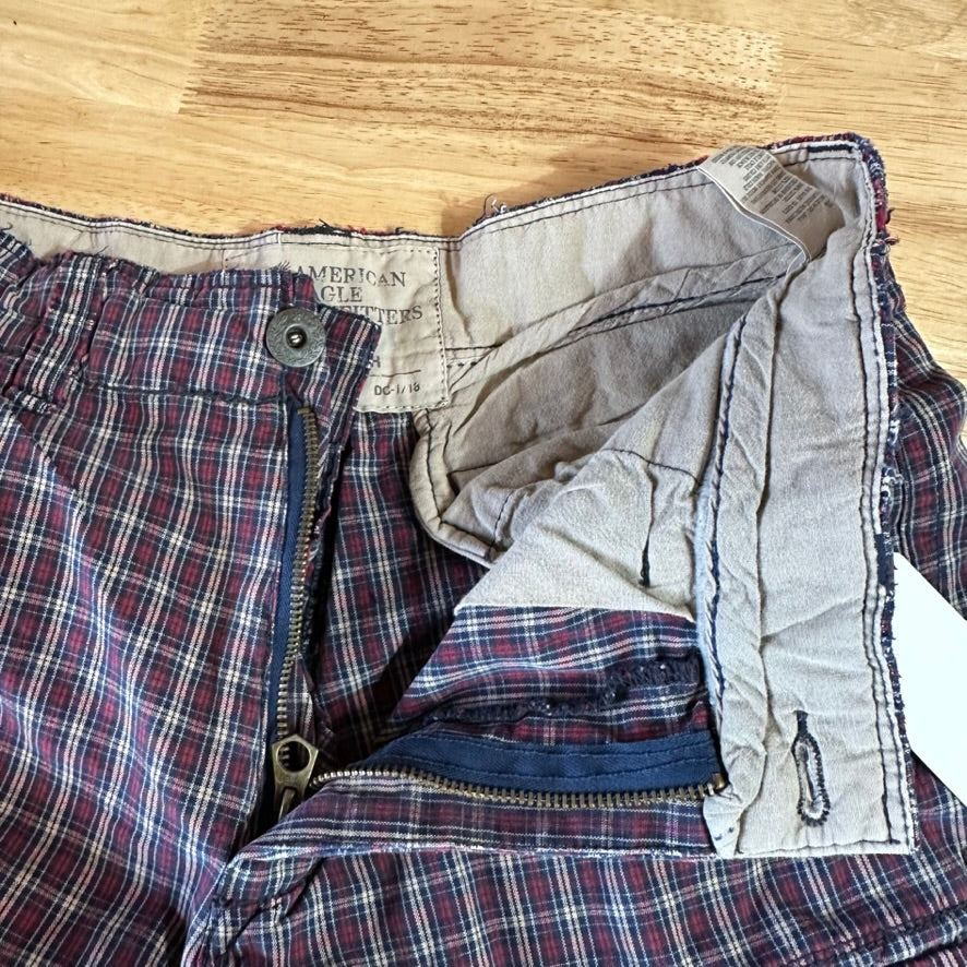 Abercrombie Plaid Cargo Shorts Mens 30