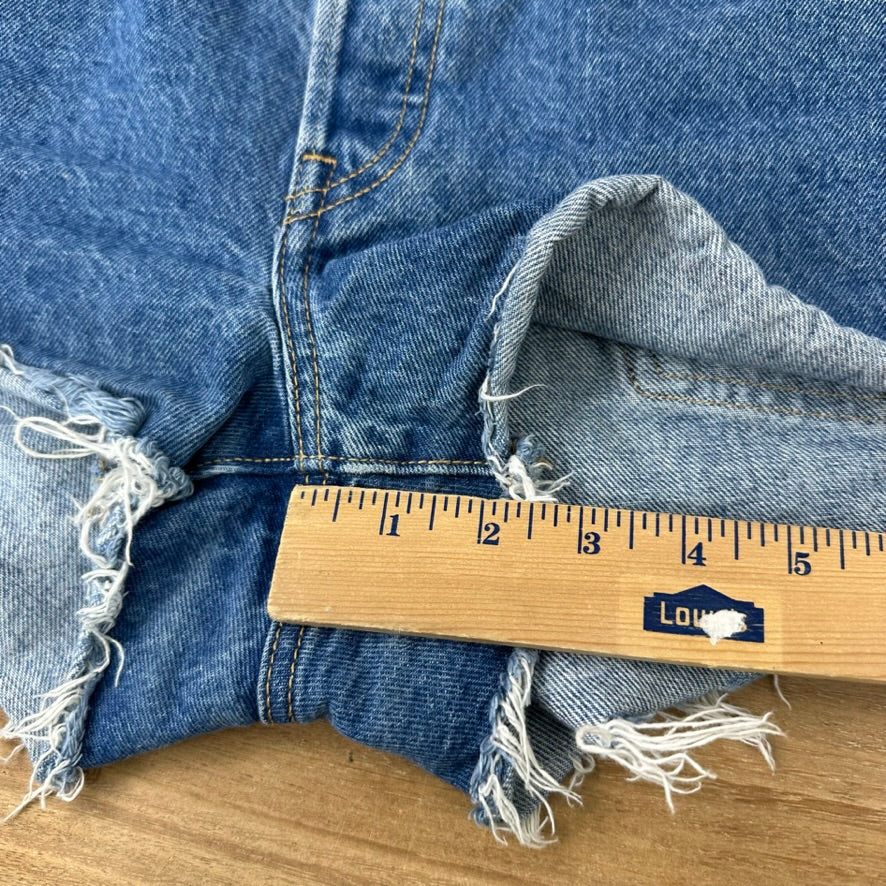 Levi's Cut Off Denim Blue Jean Shorts Womens 30 Distressed - 2.5" inseam
