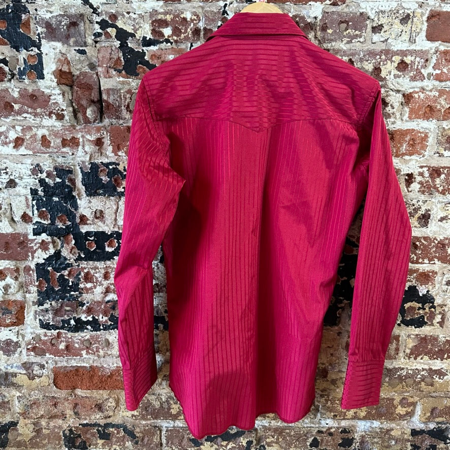 Wrangler Button Up Shirt Mens Small Western Long Sleeve Red
