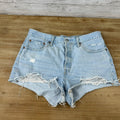 Levi's Cut Off Denim Blue Jean Shorts Womens 33 Distressed - 34x2"