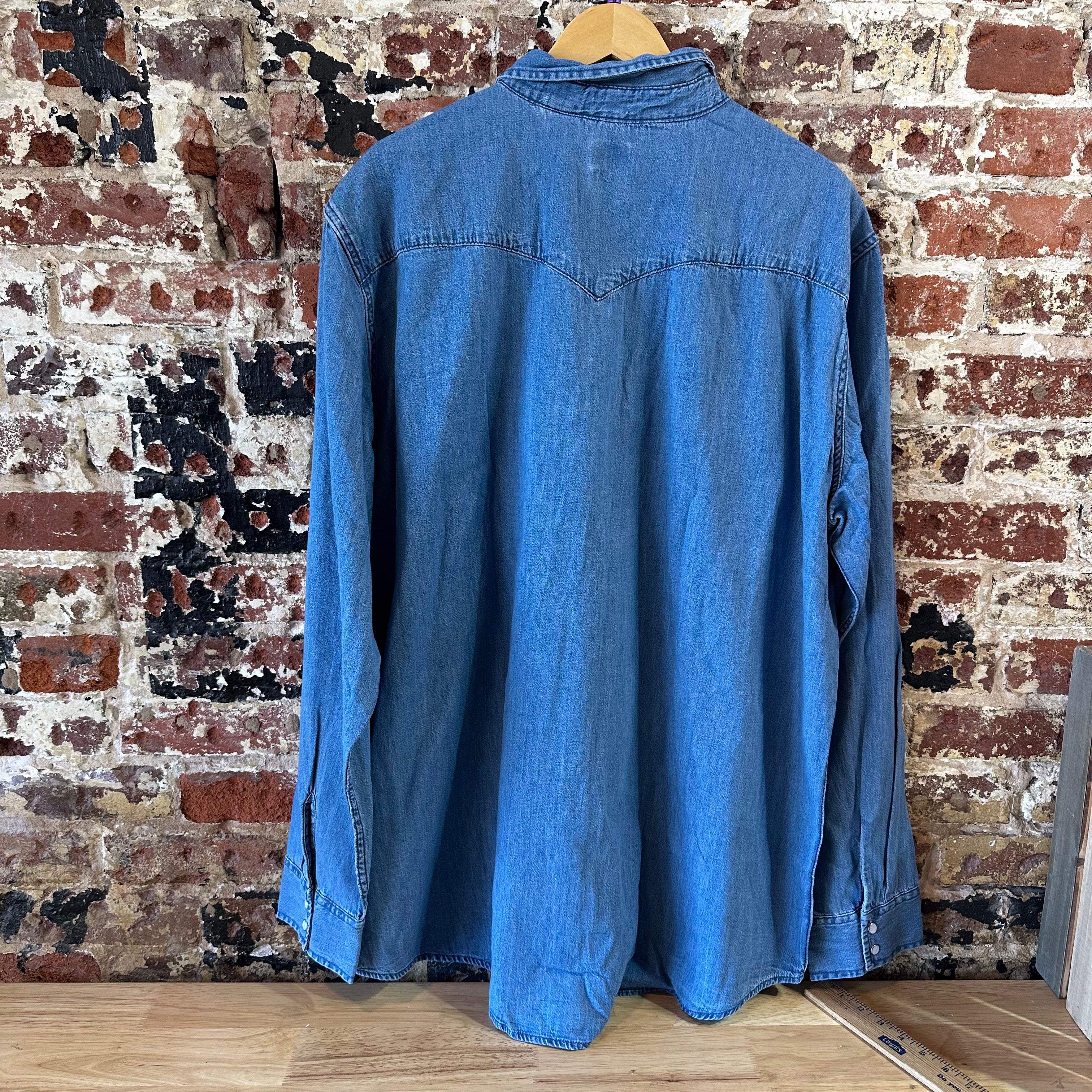 Levi's Mens 3XL Tall Pearl Snap Western Jean Shirt NEW