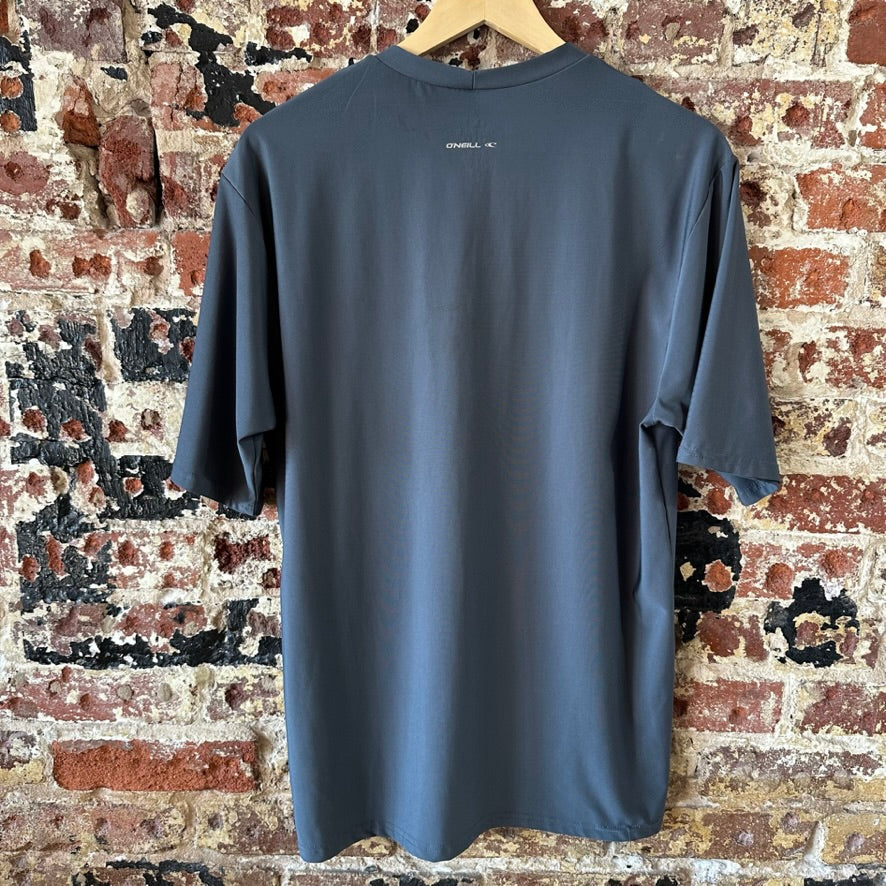 O'Neill Short Sleeve Shirt Rash Guard Water Fishing Sun shirt UV Gray Mens Large