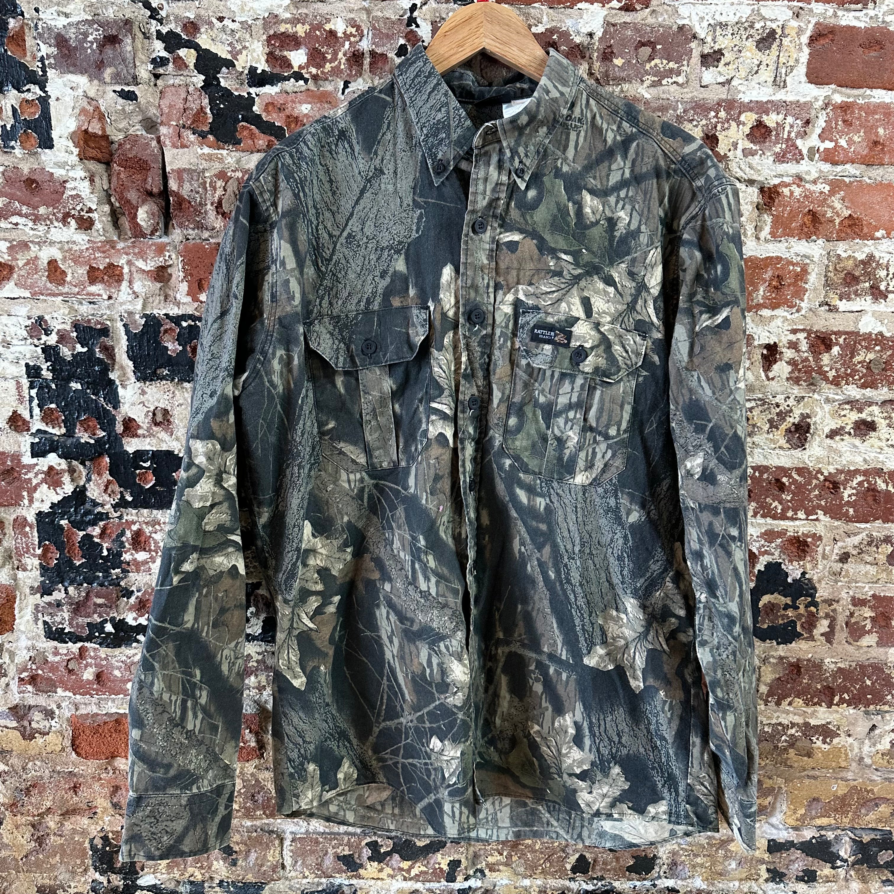 Rattlers Brand Mens Mossy Oak Break Up Camo Shirt Hunting Large Vintage