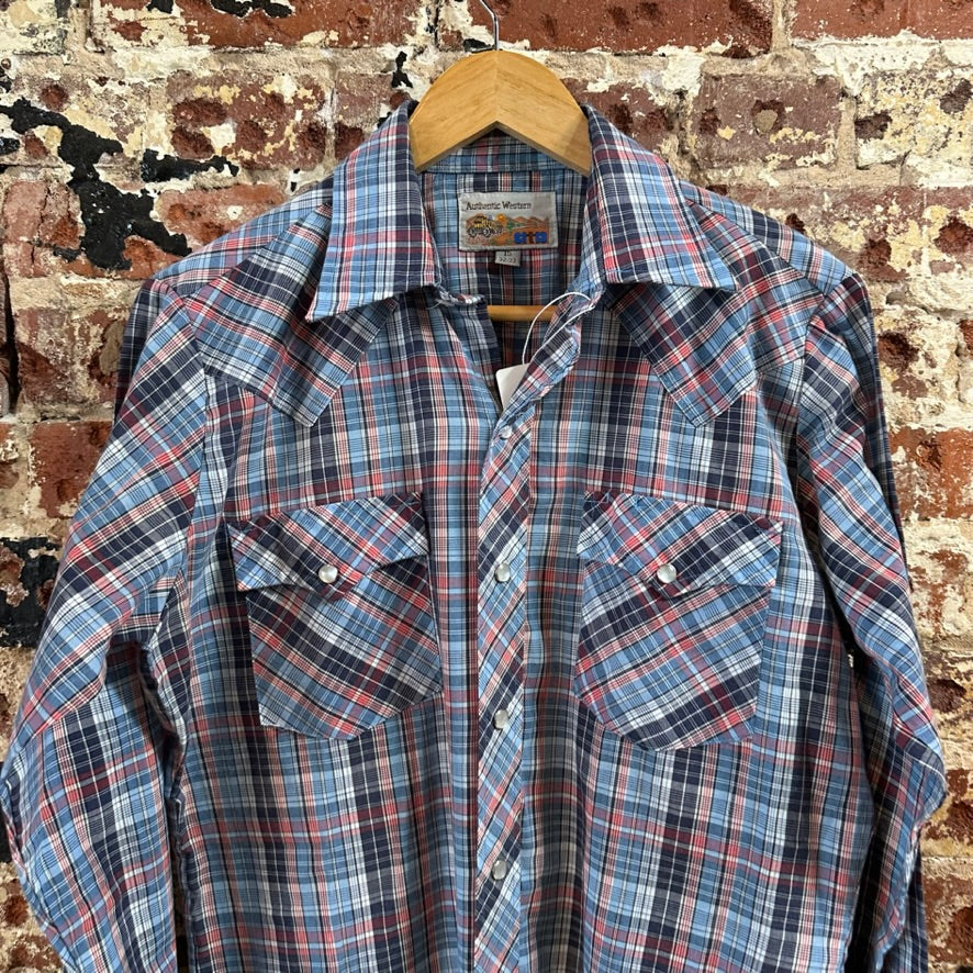 VTG ATB Men's Small/Medium Blue Western Shirt