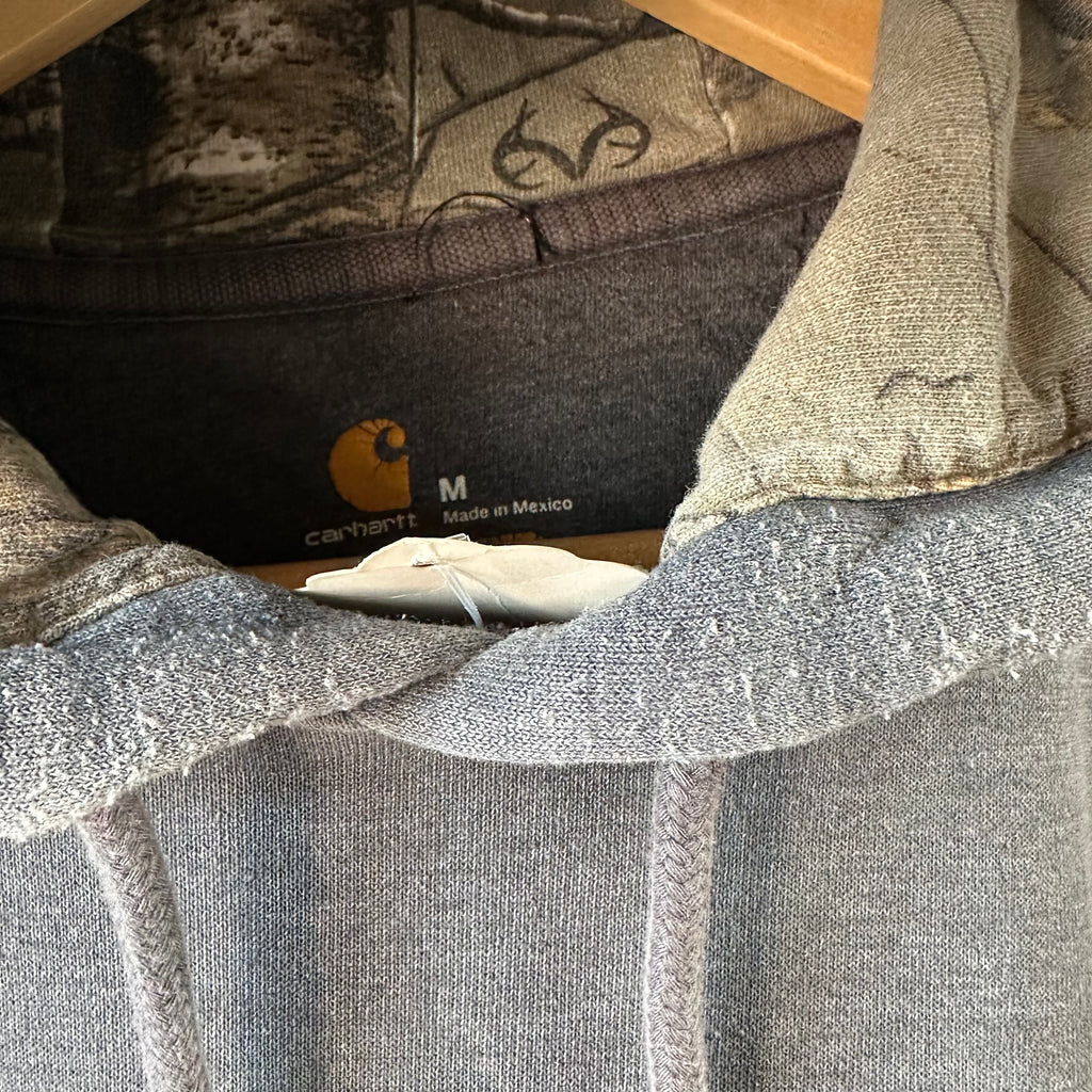 Carhartt Hoodie Sweatshirt Gray Mens Size Medium Original Fit Camo