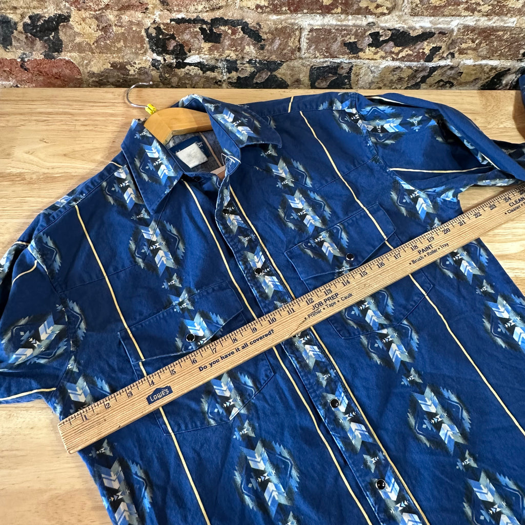 VTG Wrangler Mens Medium Aztec Western Shirt