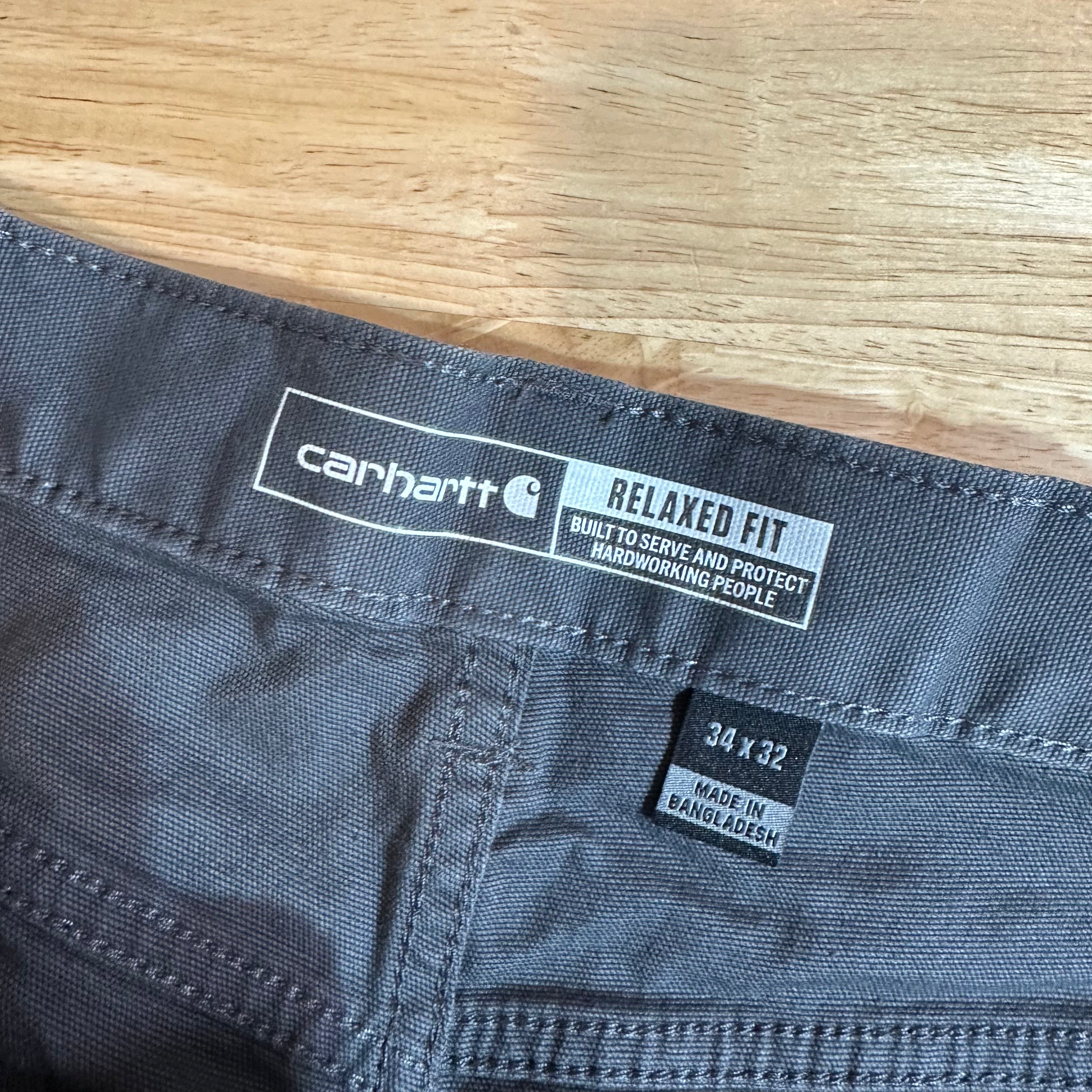 Carhartt Mens 34x32 Gray Pants