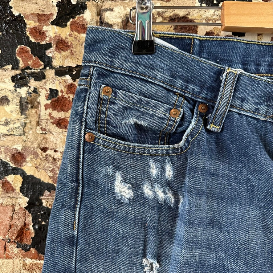 Levis Mens 511 Blue Jeans 33x32 Slim Fit Modern Denim Levi's Distressed