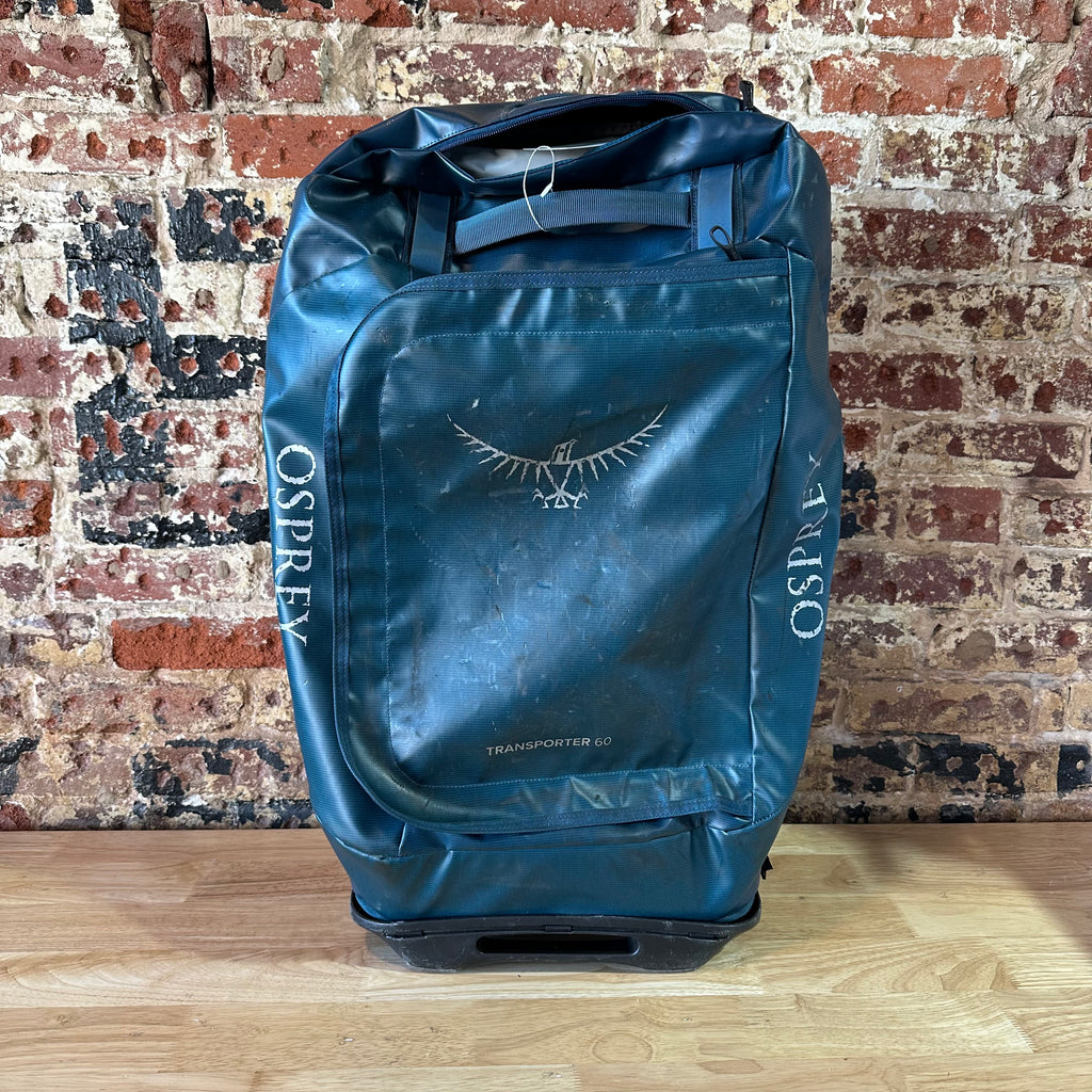 Osprey Transporter 60 Rolling Duffel Bag Blue travel WORN