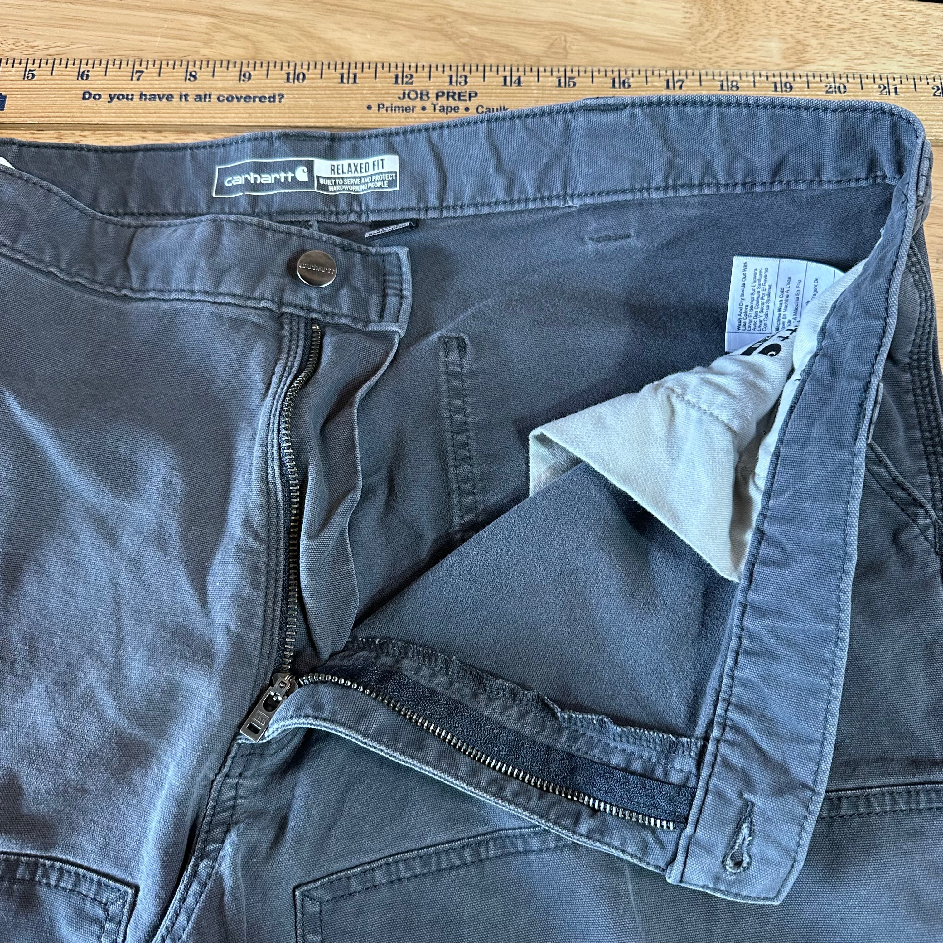 Carhartt Double Knee Mens 42x32 Gray Pants