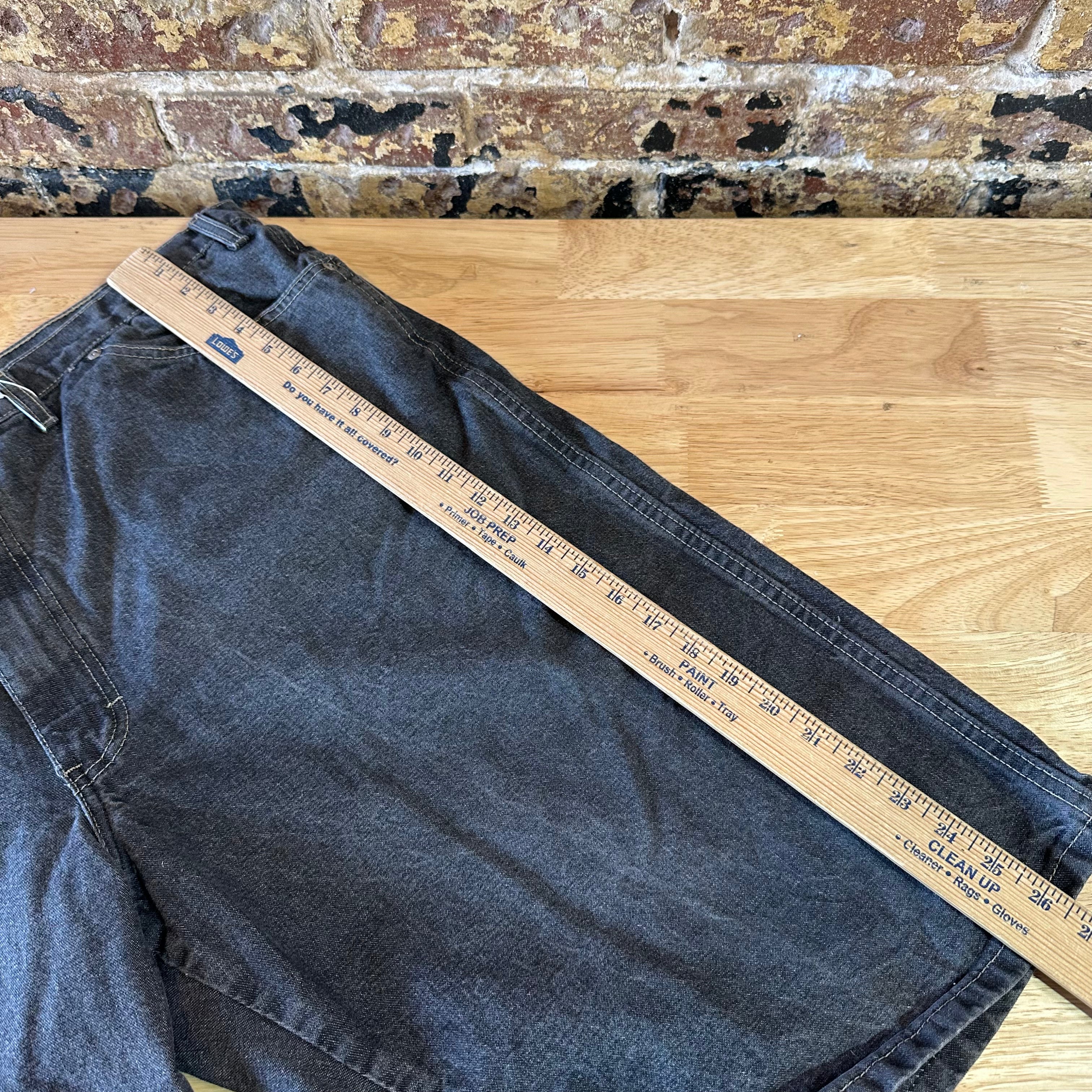 Dickies Shorts Mens 44 Logo Black Denim Jean Workwear 12.5" inseam Y2K Baggy