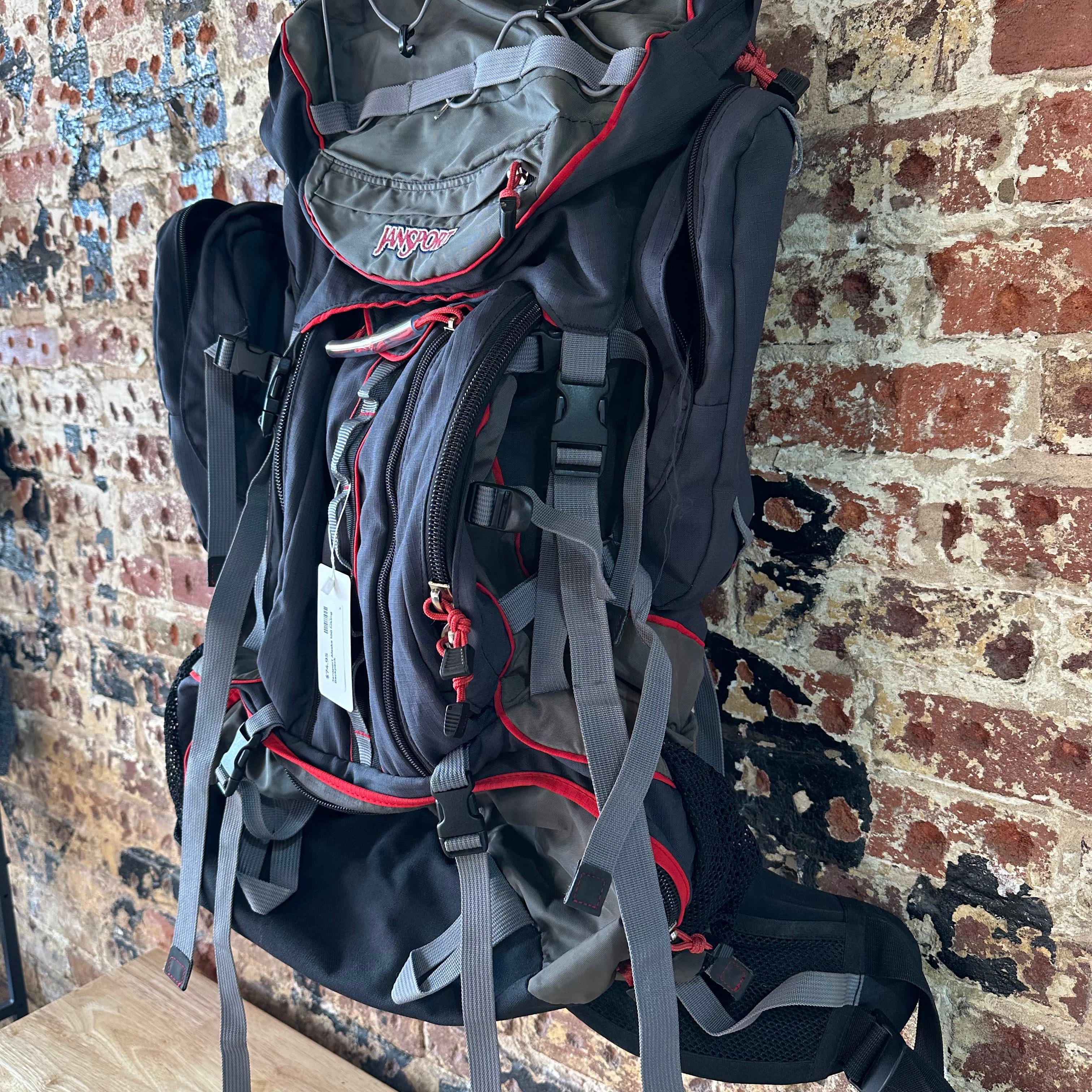 Jansport Alaska 100 Hiking Camping Vintage Backpack Black Red Large