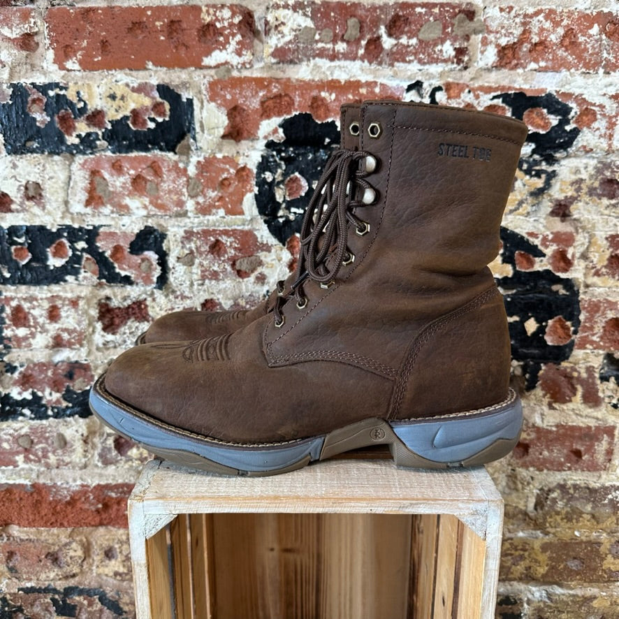 Tony Lama Mens 10 Lace up Western Steel Toe Boots