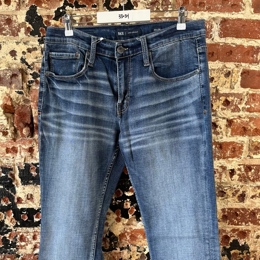 BKE Jake Mens 33x34 Blue Jeans