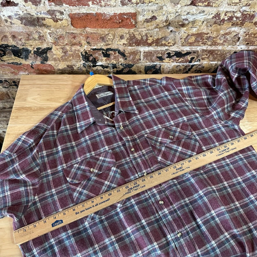 VTG Sears Mens 2XL Long Sleeve Button Up Flannel