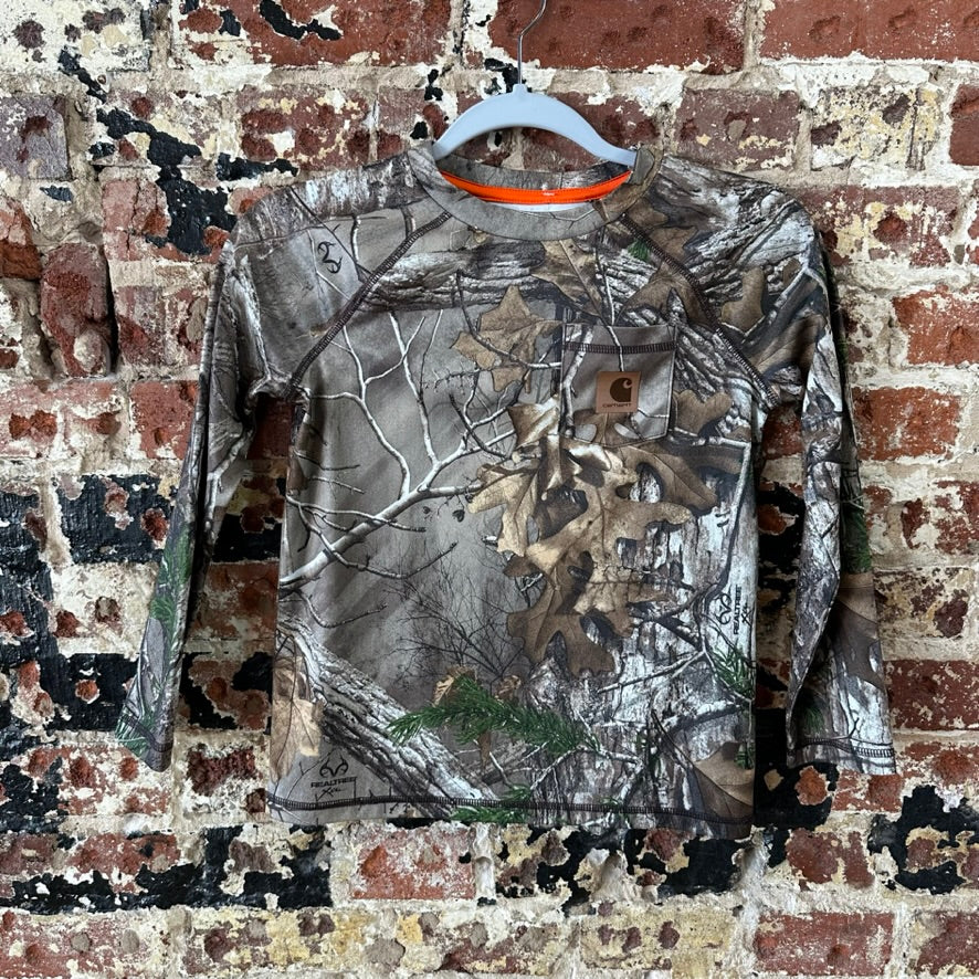 Carhartt Force Long Sleeve Camo Shirt Boys Size 7 Hunting Camouflage