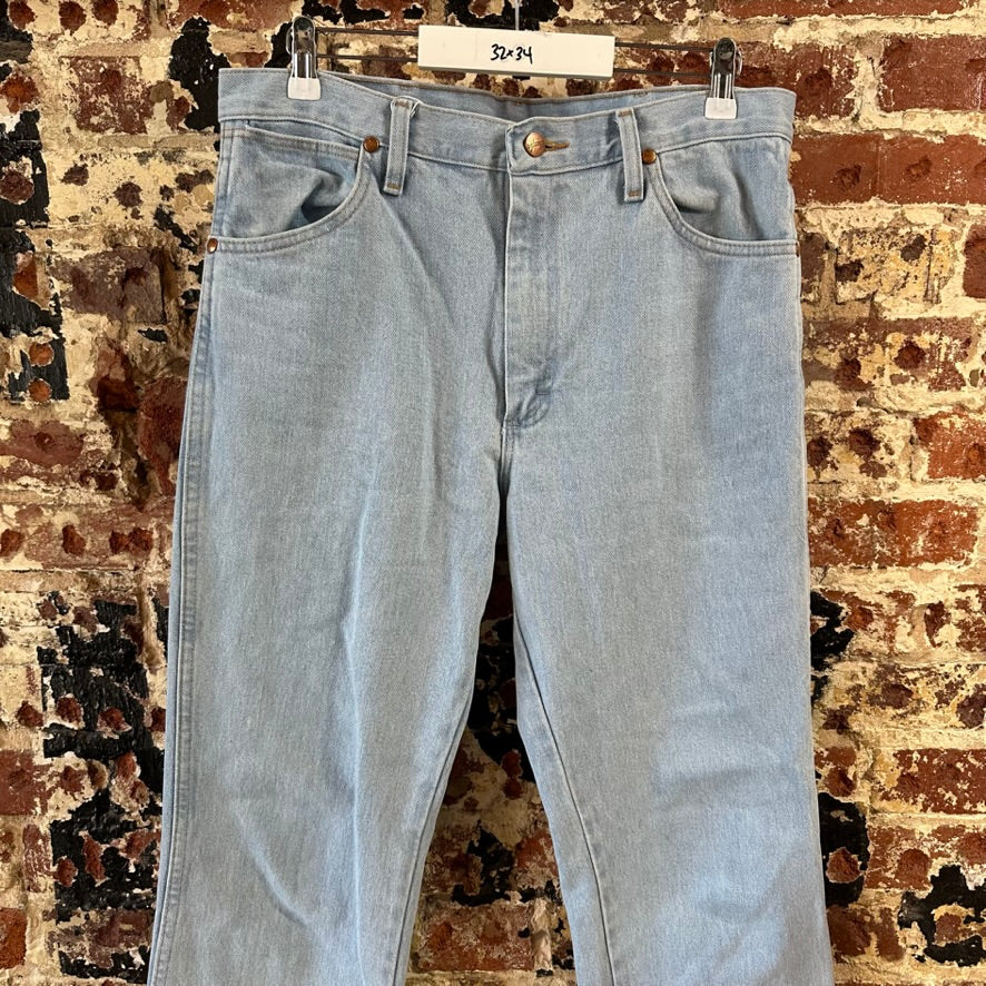 Wrangler Mens 32x34 Light Blue Jeans