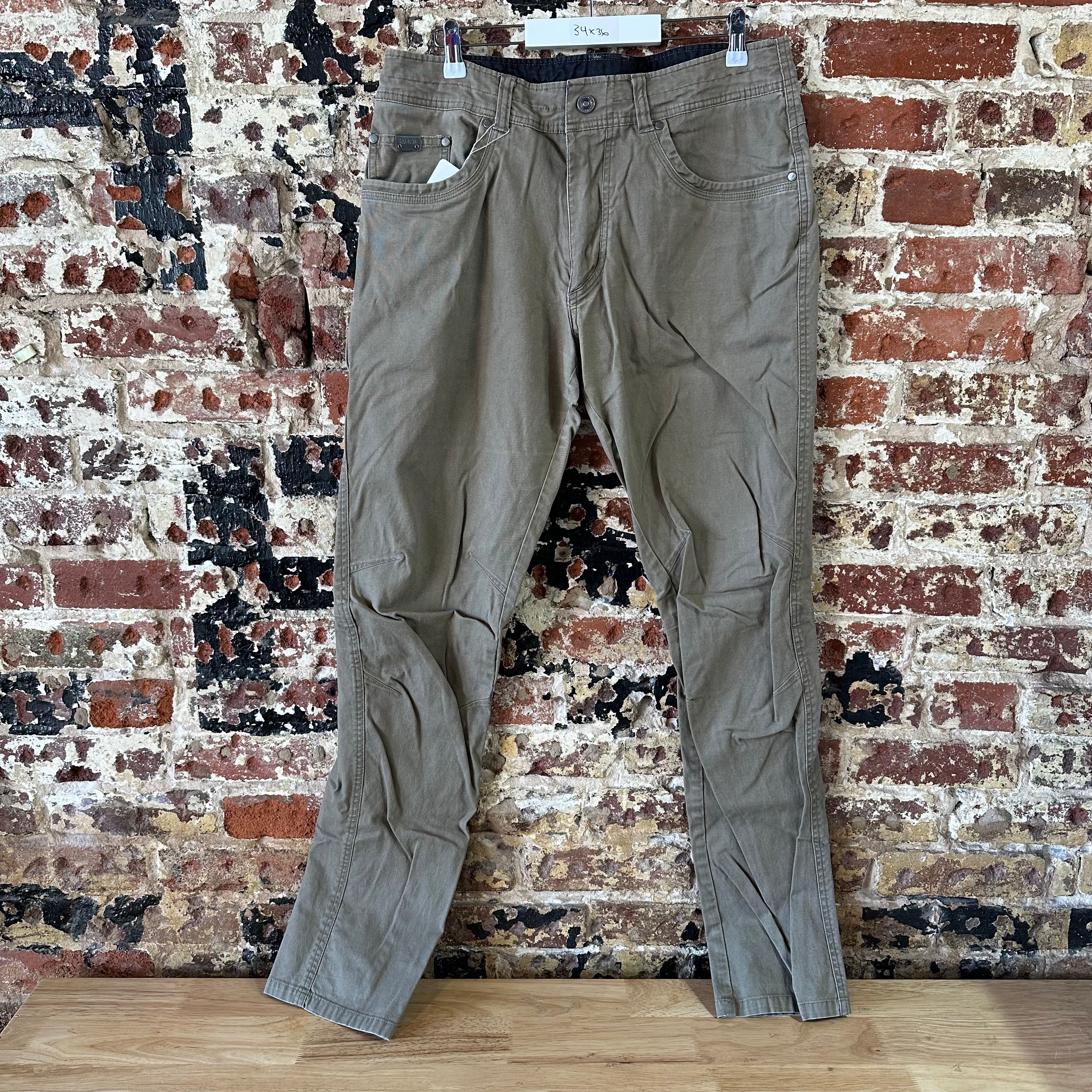 Kuhl Pants Men's 34x36 Tan Free Kanvus Jeans Canvas Stretch Hiking Outdoor