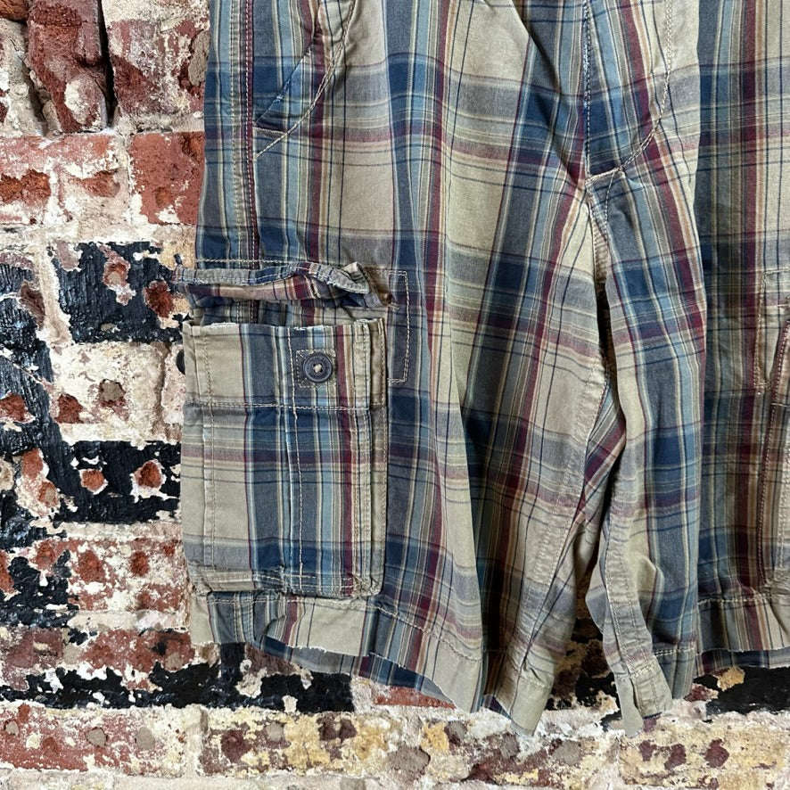 Abercrombie Plaid Cargo Shorts Mens 30