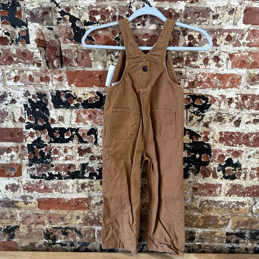 Carhartt Overalls Canvas Brown toddler boys 4T Bibs