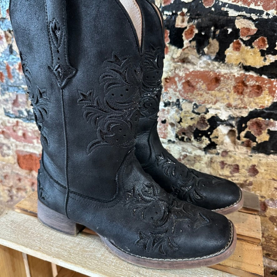 Roper Woman's 9 Black Western Boots