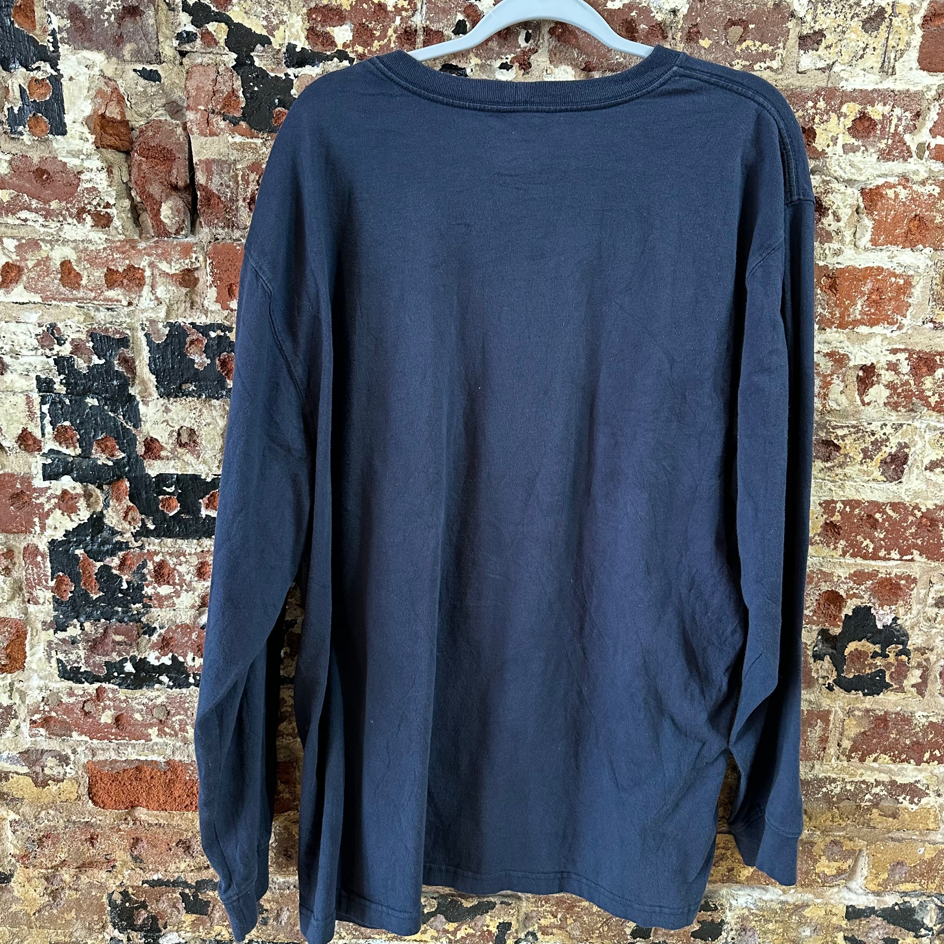 Carhartt Men's XL Loose Fit Long Sleeve T Shirt Blue Pocket T